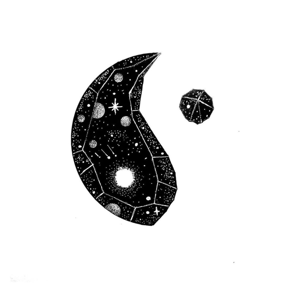 Cosmic Yin And Yang Tattoo Design