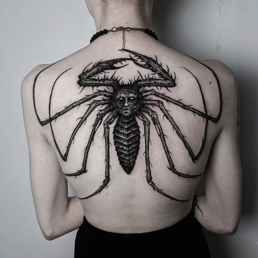 Dark Gothic Back Tattoo