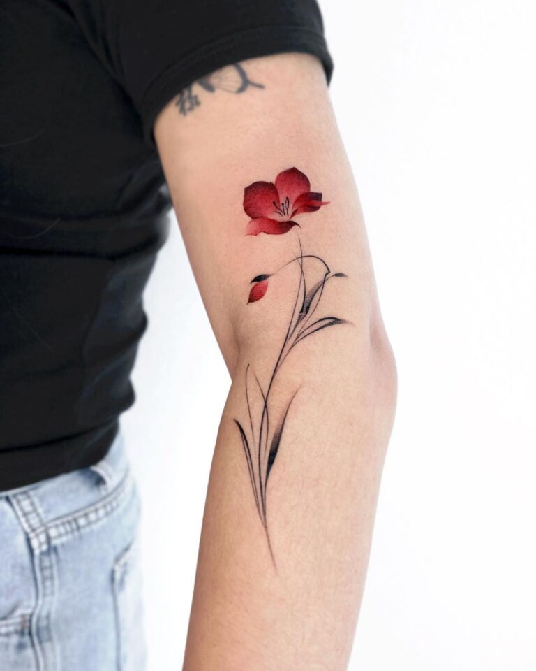 Delicate Poppy Tattoo