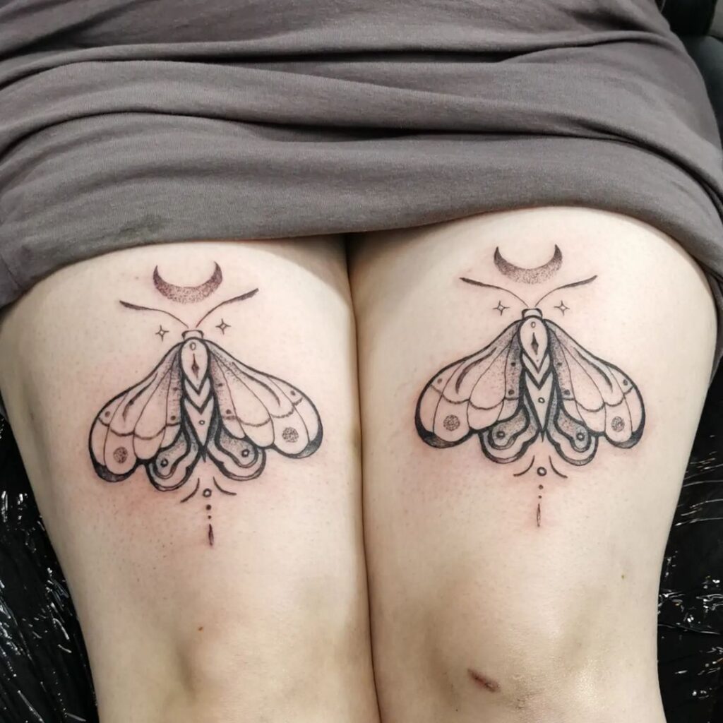 Dope Moth Tattoo For Women