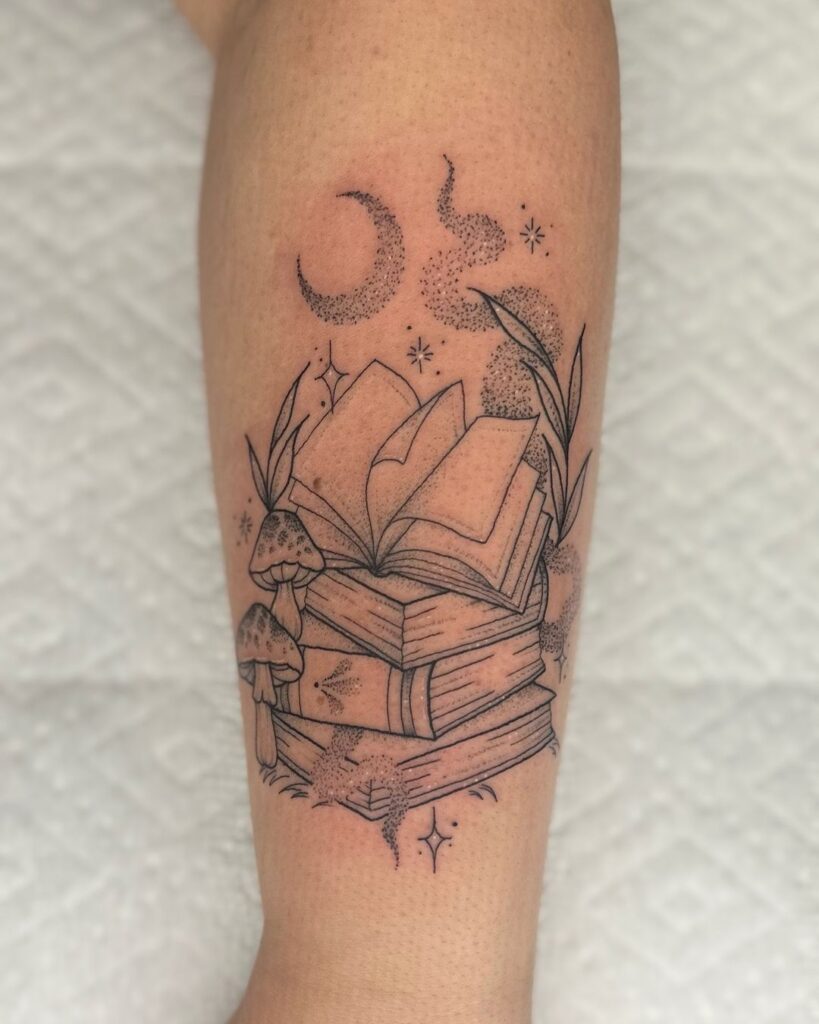 Dotwork Tat For Bookworms