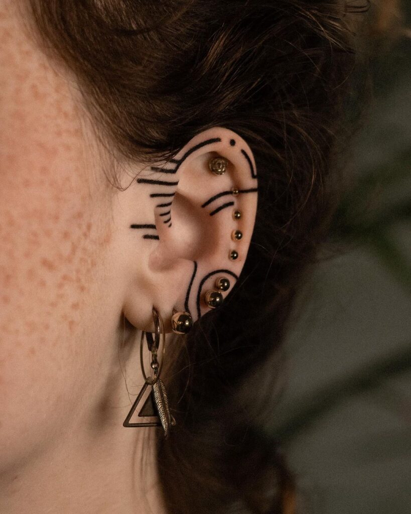 Ear Jewelry Tattoo