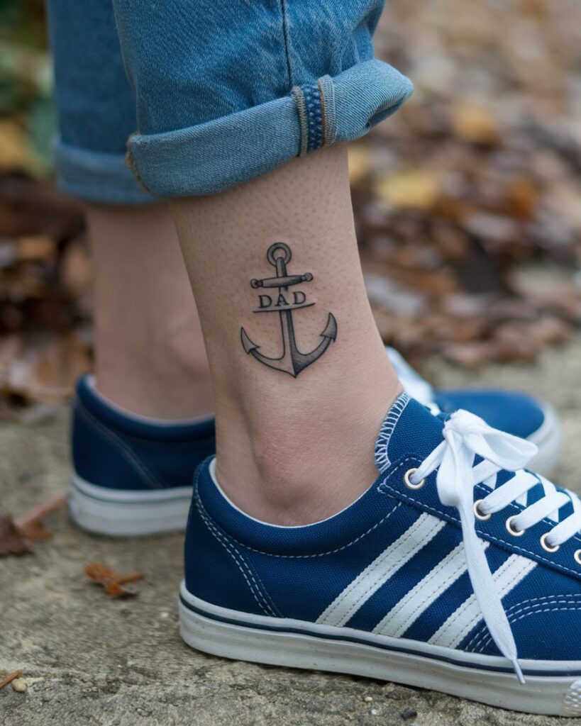 Engraved Anchor Tattoo