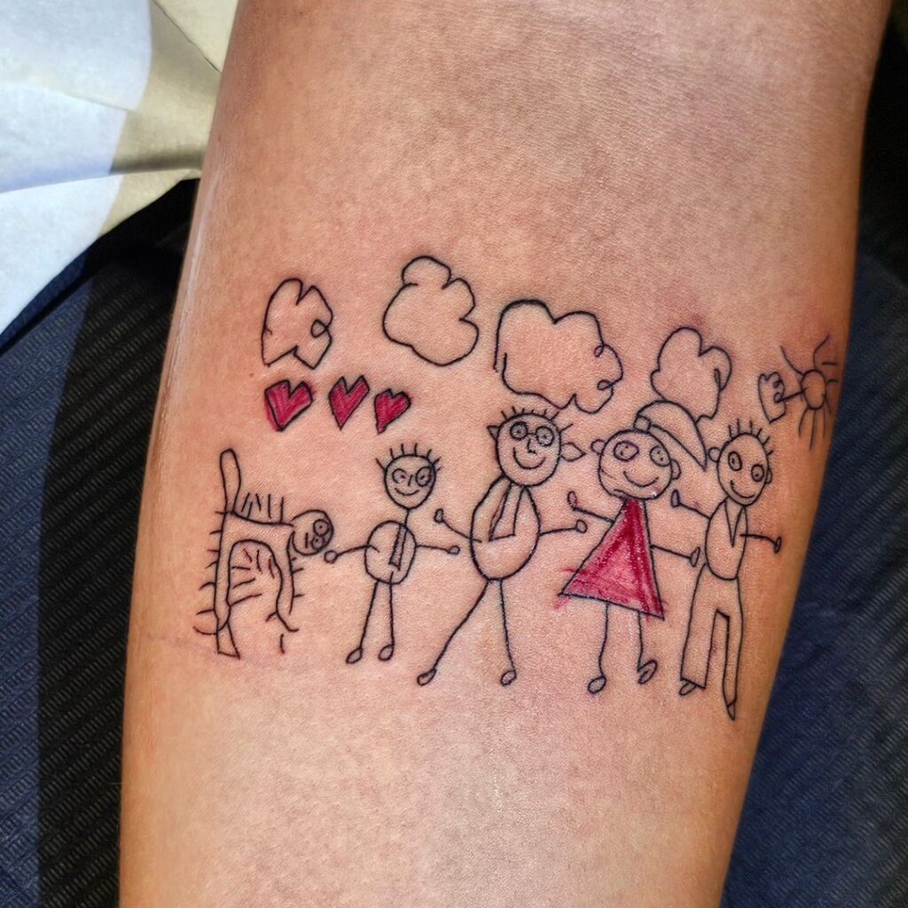 Kid's Drawing Turned Into Tattoo