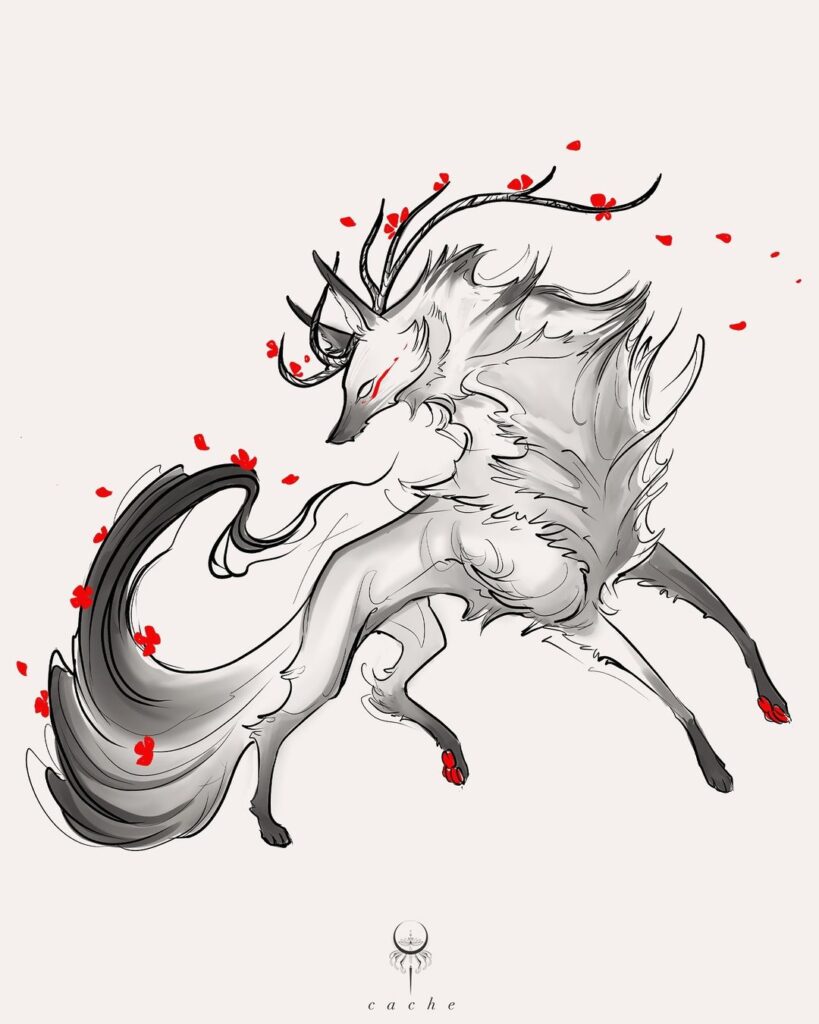 Fox Art Tattoo Design