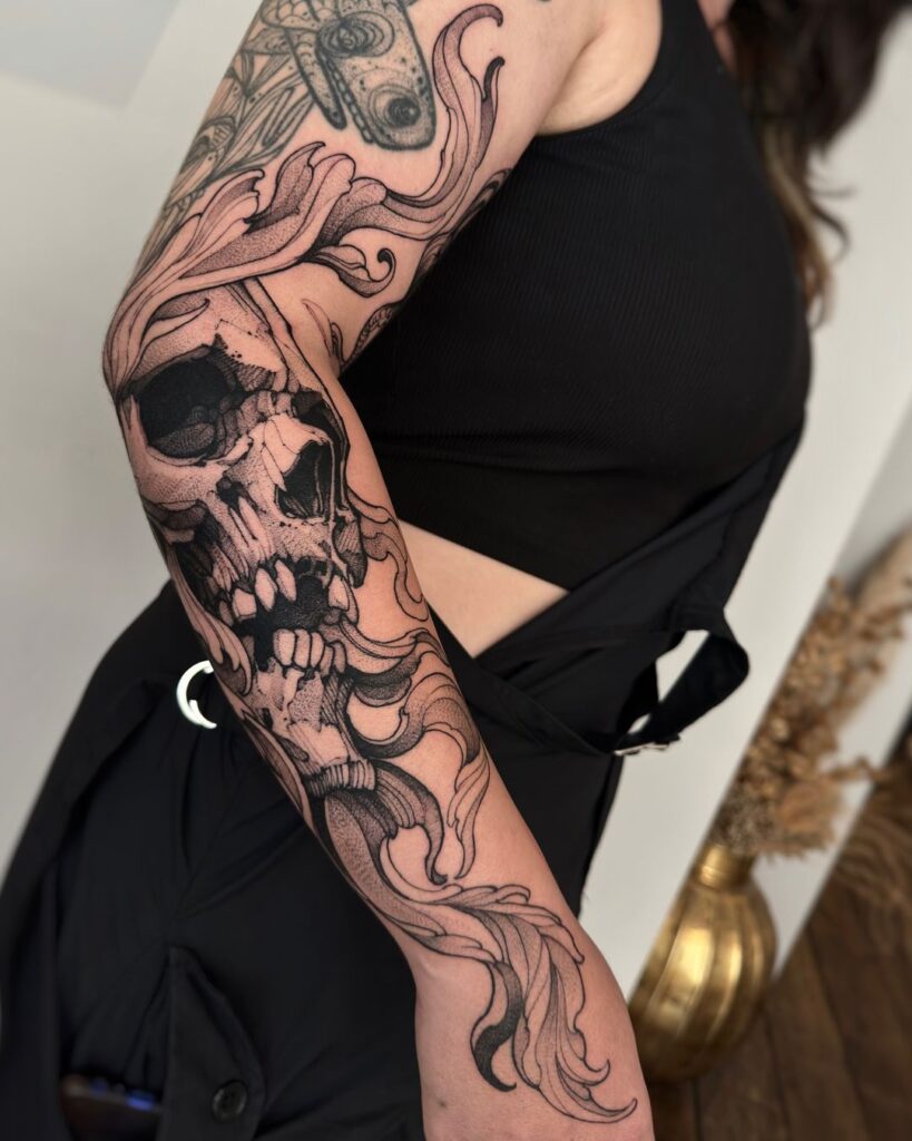  Full-Sleeve Goth Tattoo