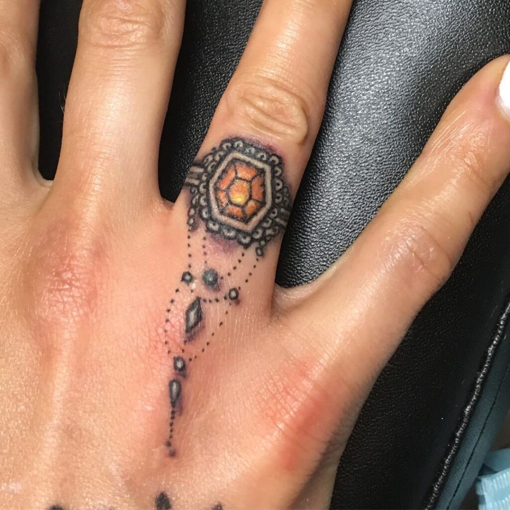 Gemstone Ring Tattoo