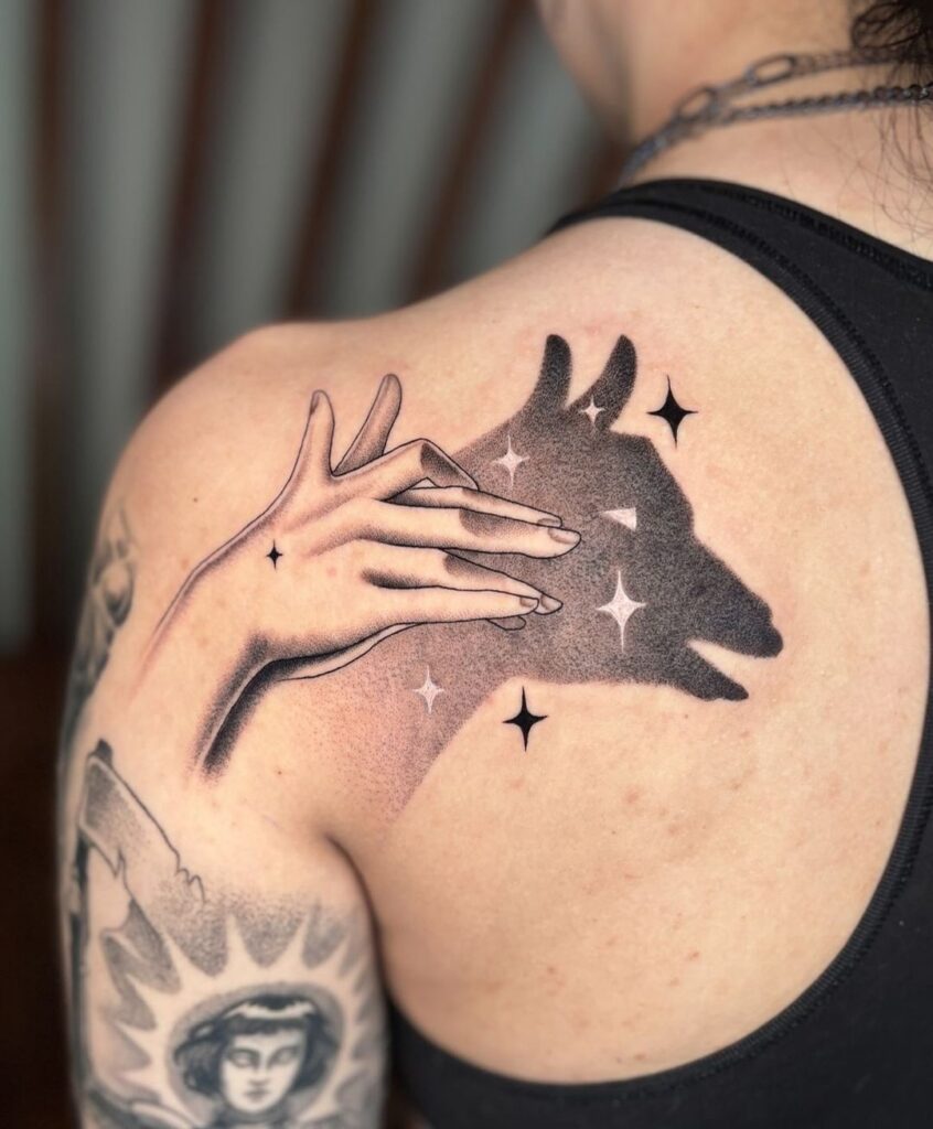 Tatuaje de sombra de cabra