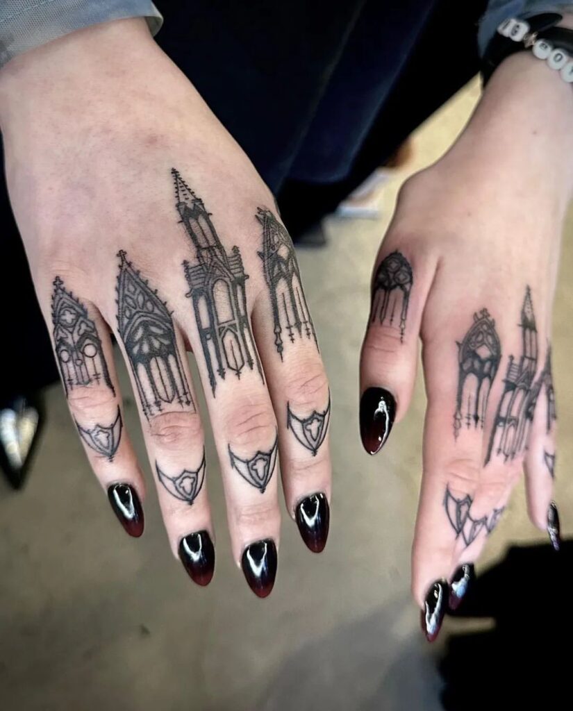 Goth Style Hand Tattoo