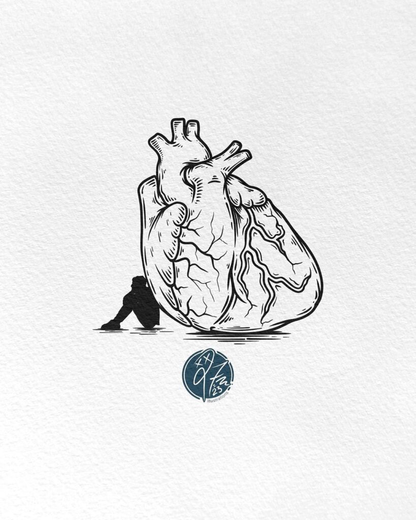 Dibujo de tatuaje de corazón