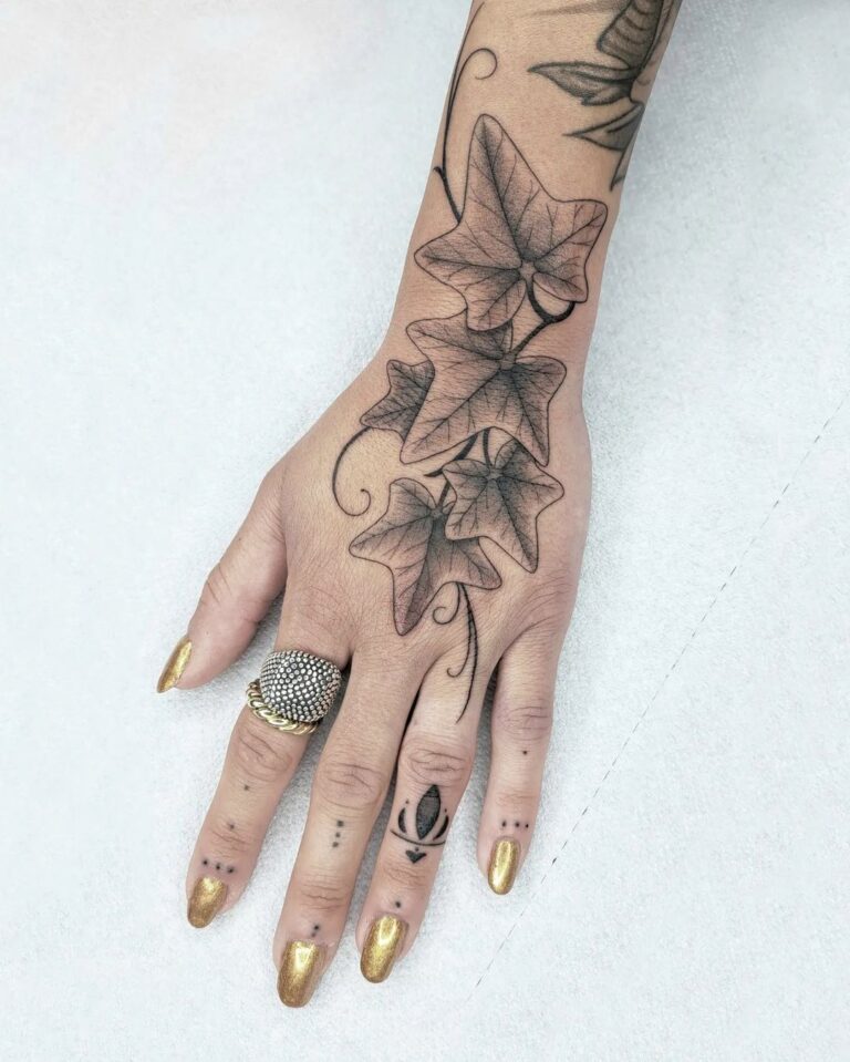 Ivy Hand Tattoo