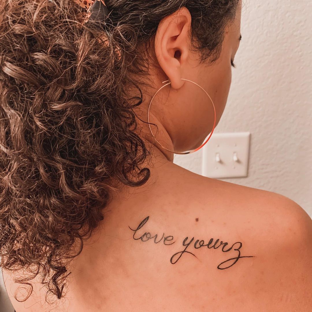 Love Yourz Shoulder Blade Tattoo