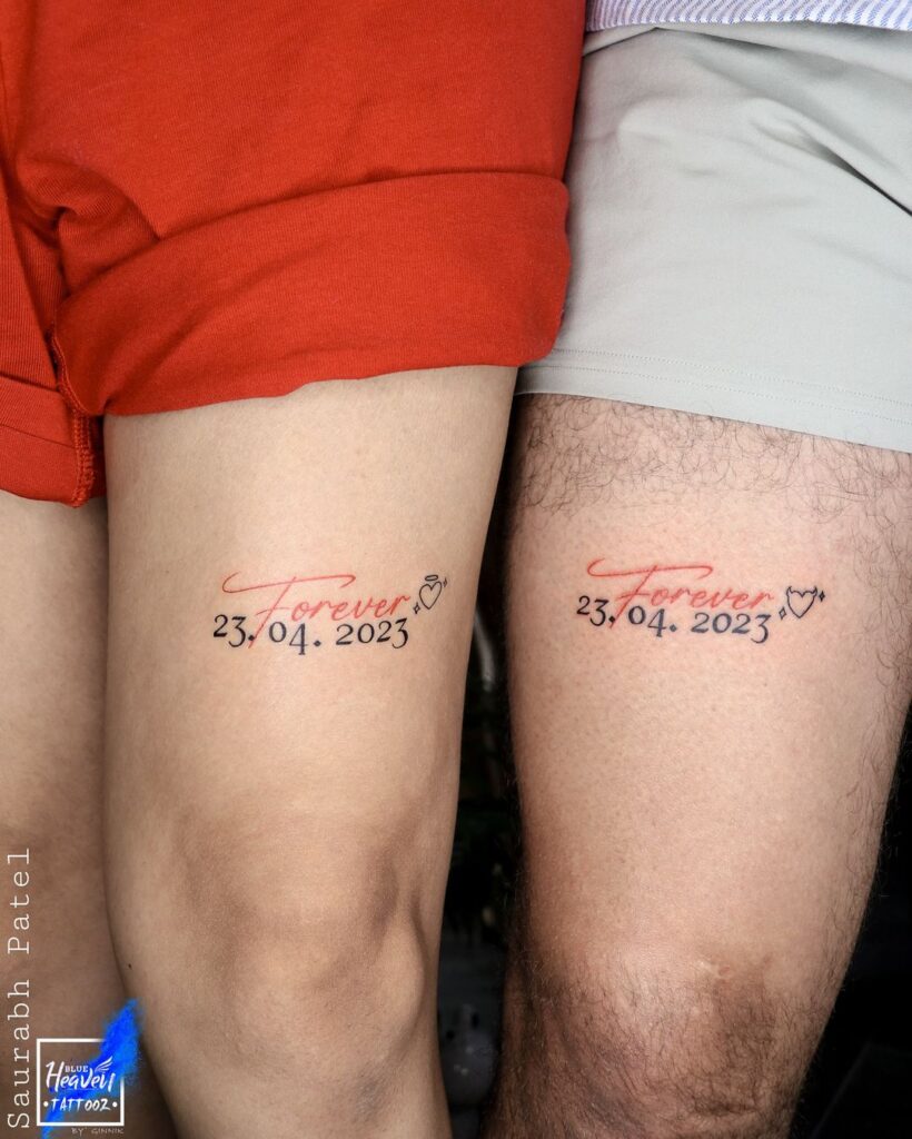 Matching Wedding Date Tattoo