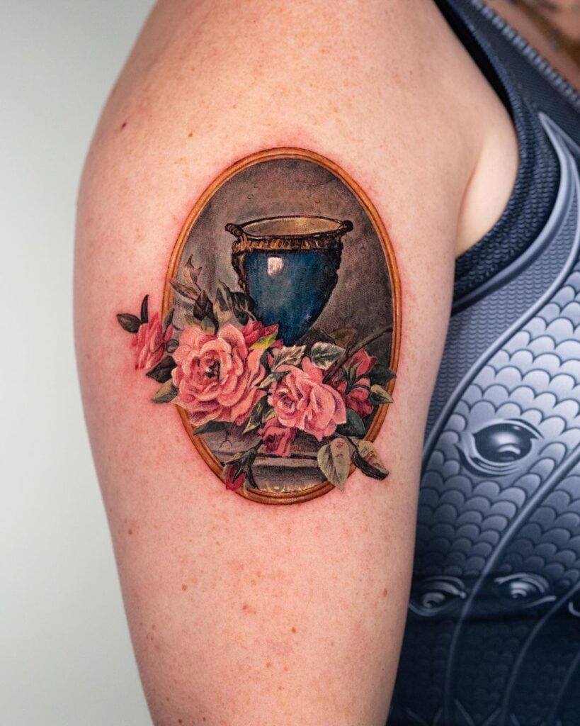 Tatuaggio commemorativo ispirato alla pittura