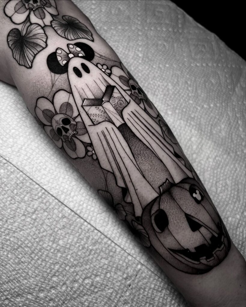 Minnie Mouse Ghost Flash Tattoo