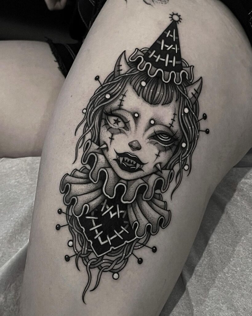 Mostro Clown Tatuaggio Flash