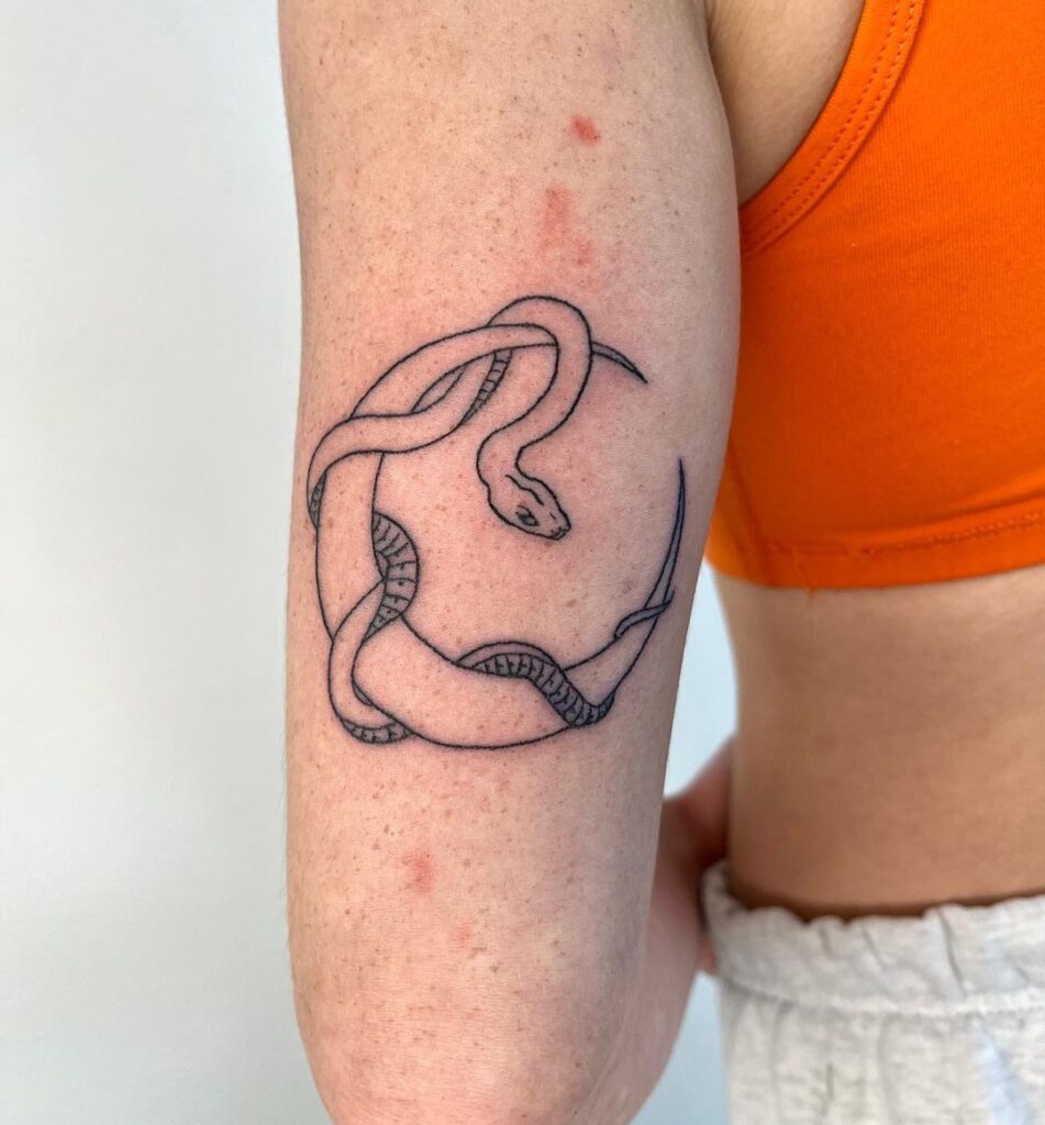 Tatuaggio della luna e del serpente