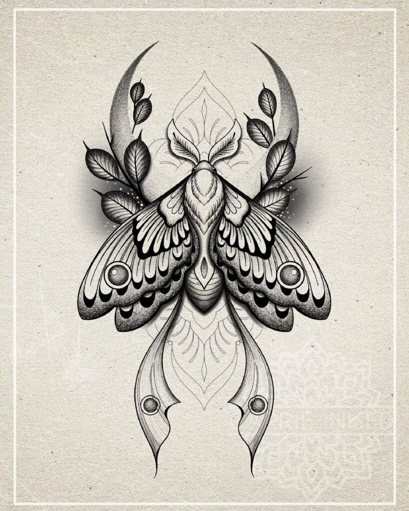 Moth Tattoo Art Desenho para tatuagem