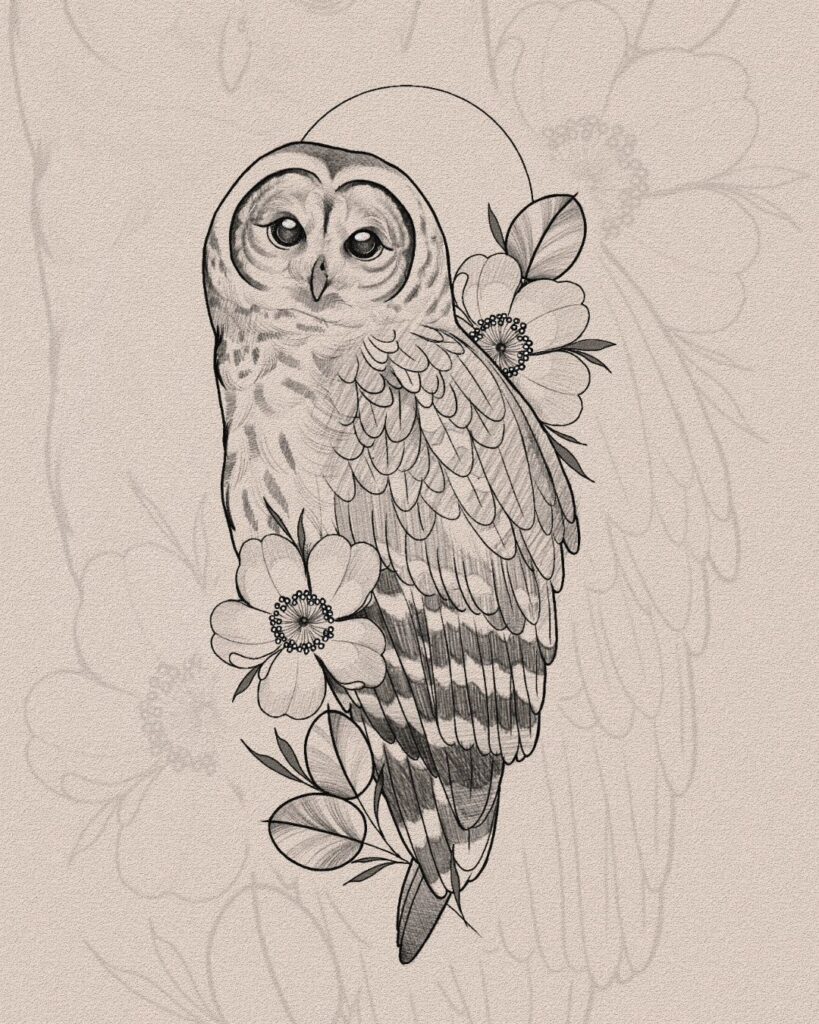 Owl Tattoo Drawing