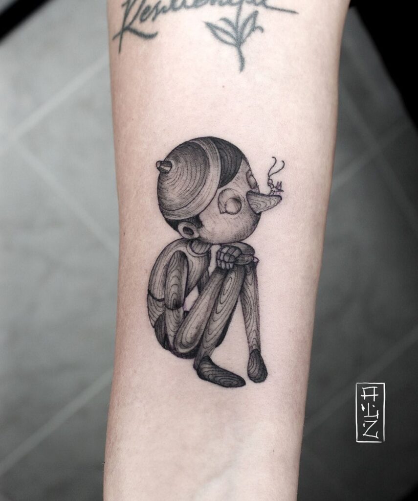 Pinóquio Tatuagem pequena