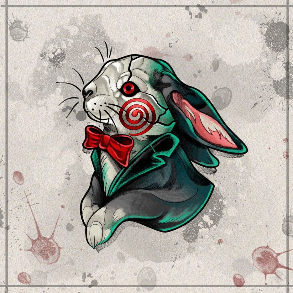 Rabbit From Wonderland Tattoo Design