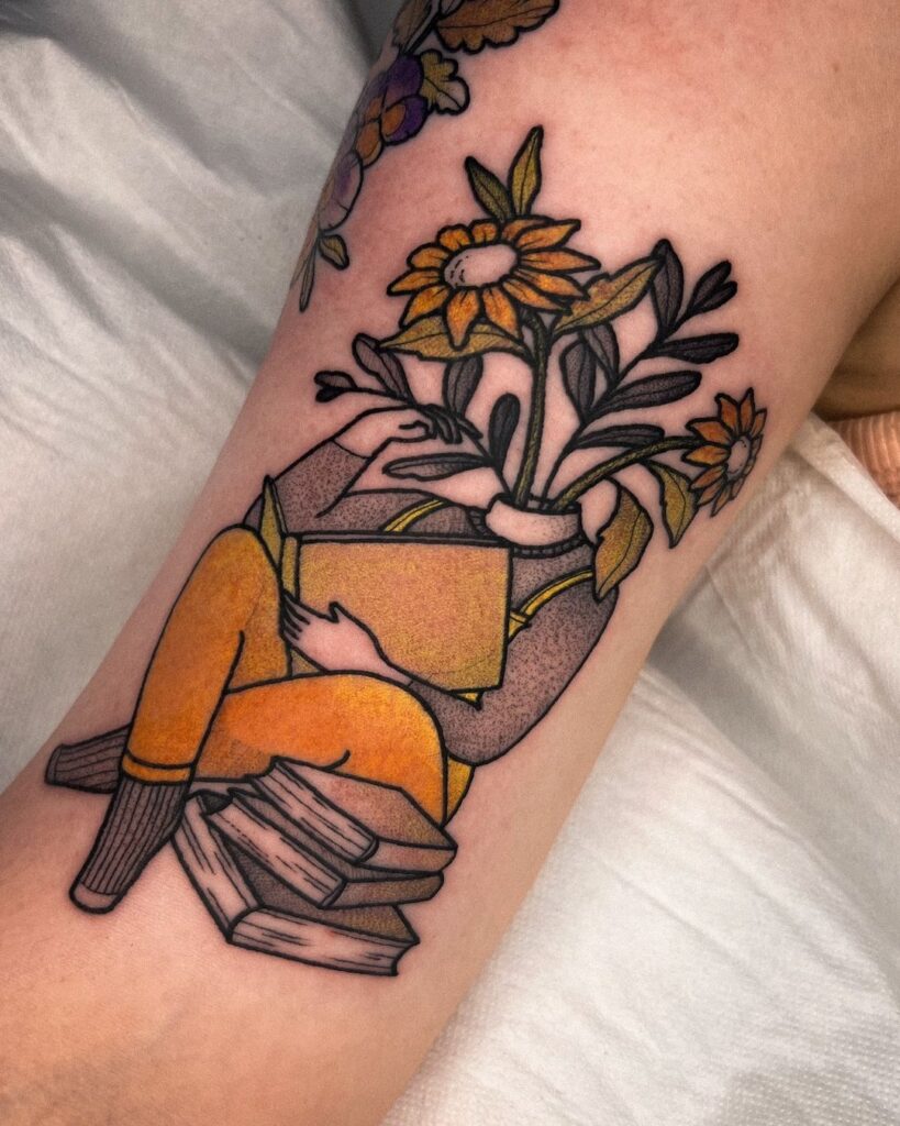 Reading Makes You Bloom Tattoo