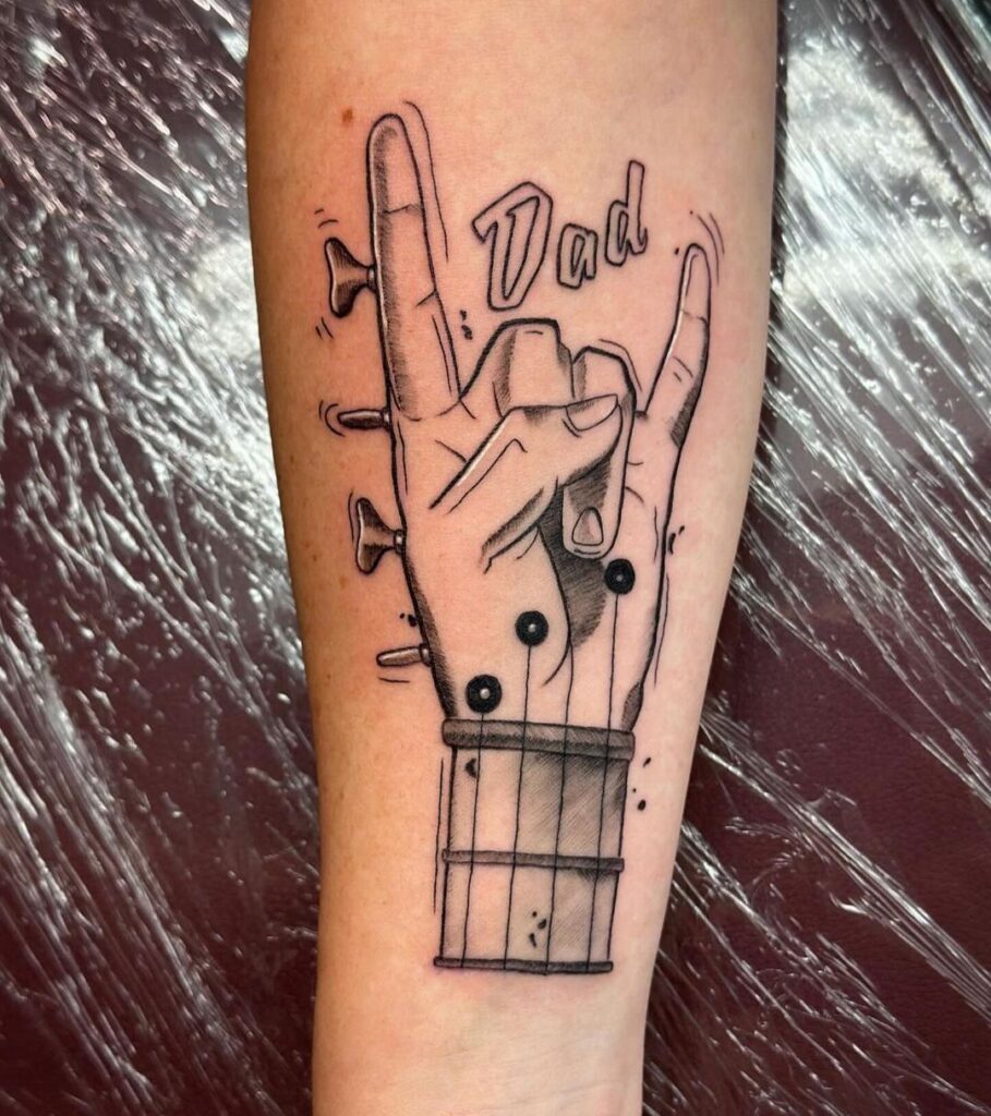 Rock 'N Roll Dad Tattoo