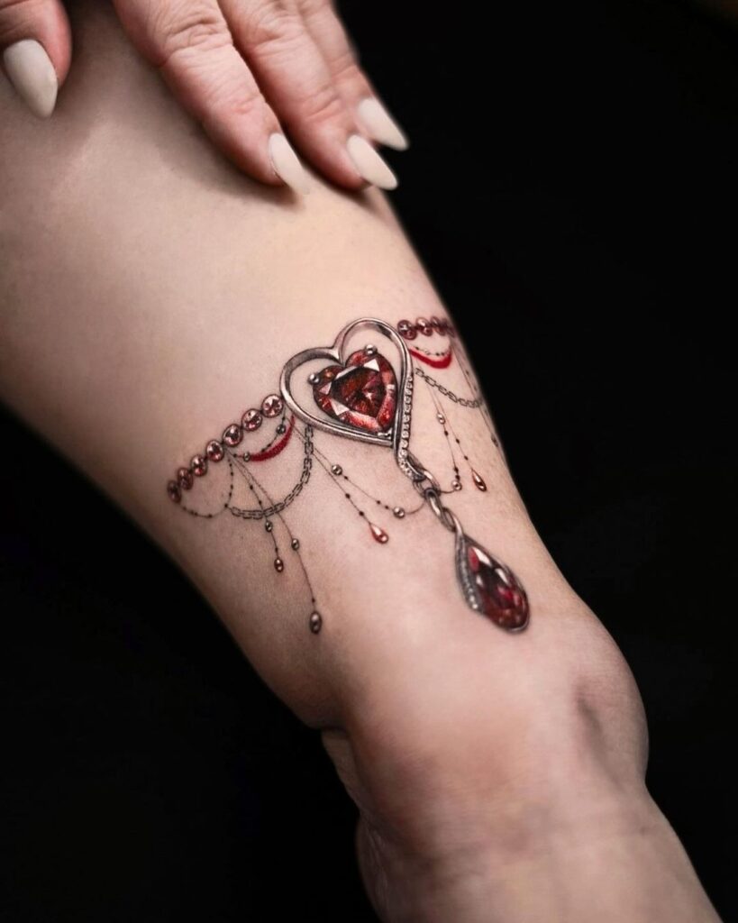 Ruby 3D Anklet Ink