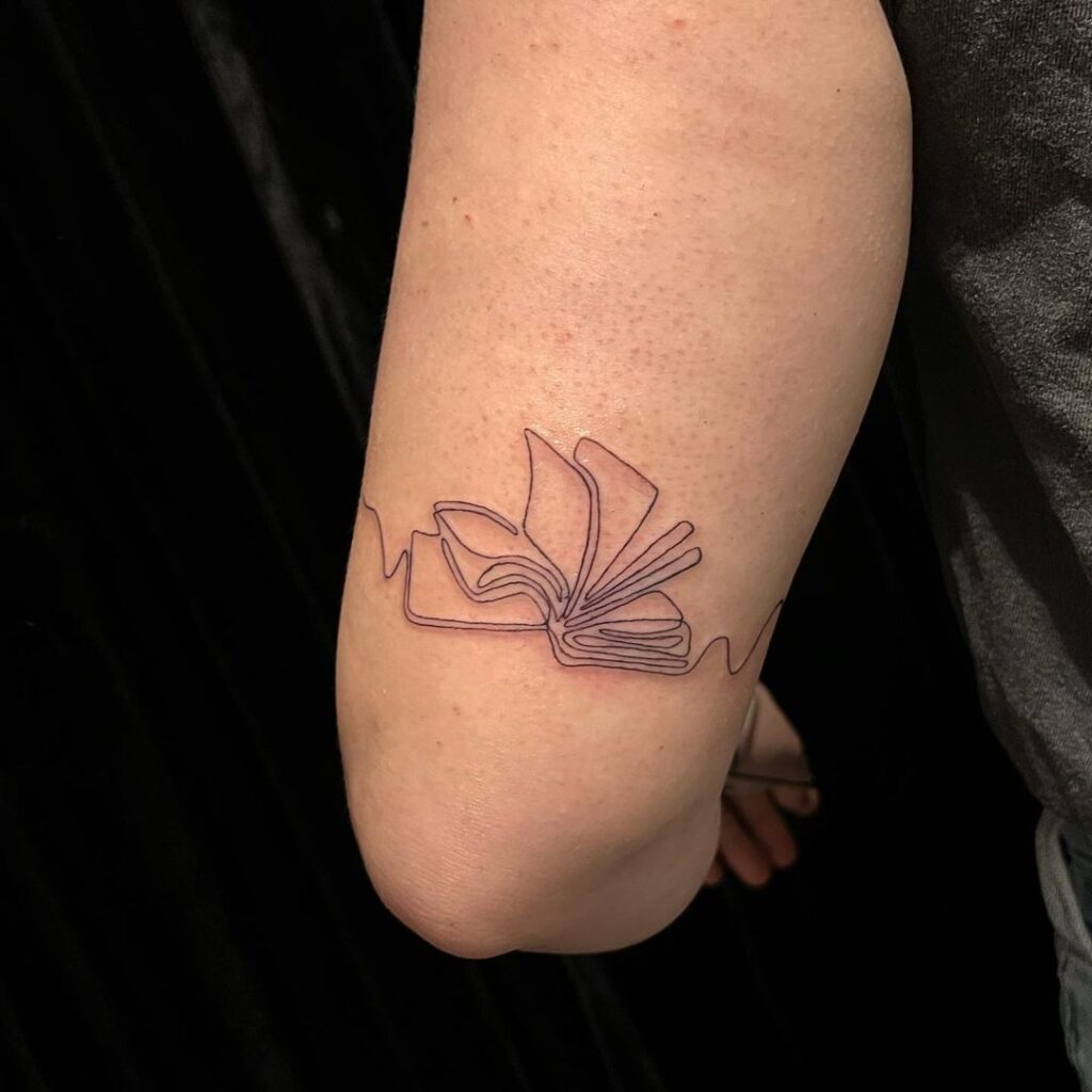 SIngle-Line Book Tattoo