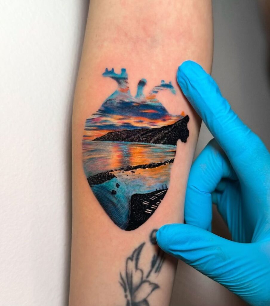 Mare nel mio cuore Piccolo tatuaggio italiano