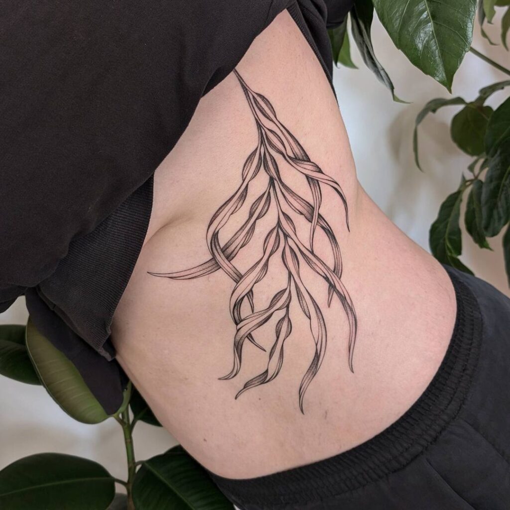 Seaweed Side Stomach Tattoo