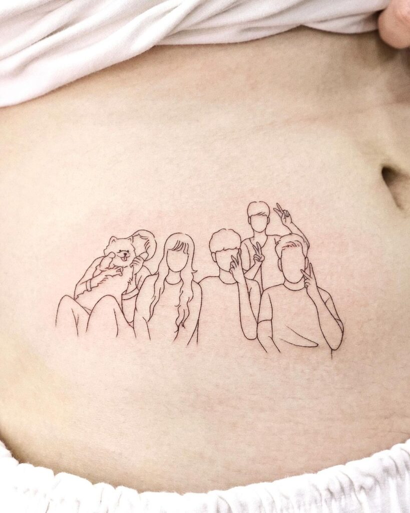 Tatuagem de família simples