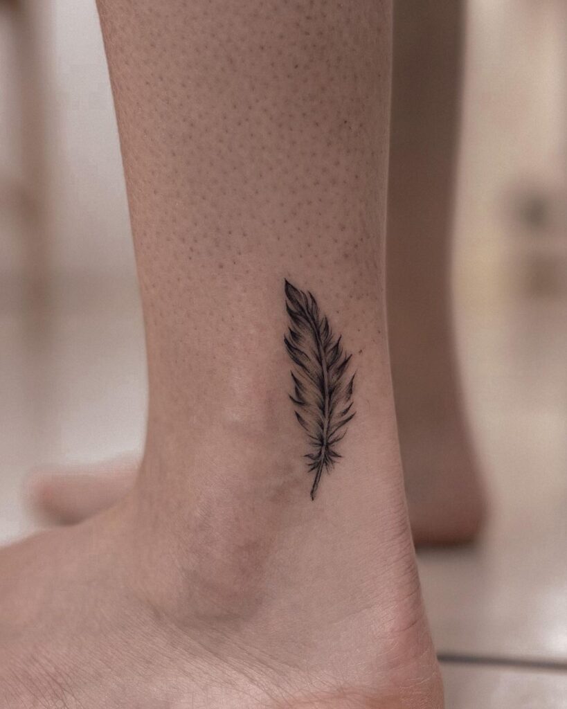 Small Feather Ankle Tat