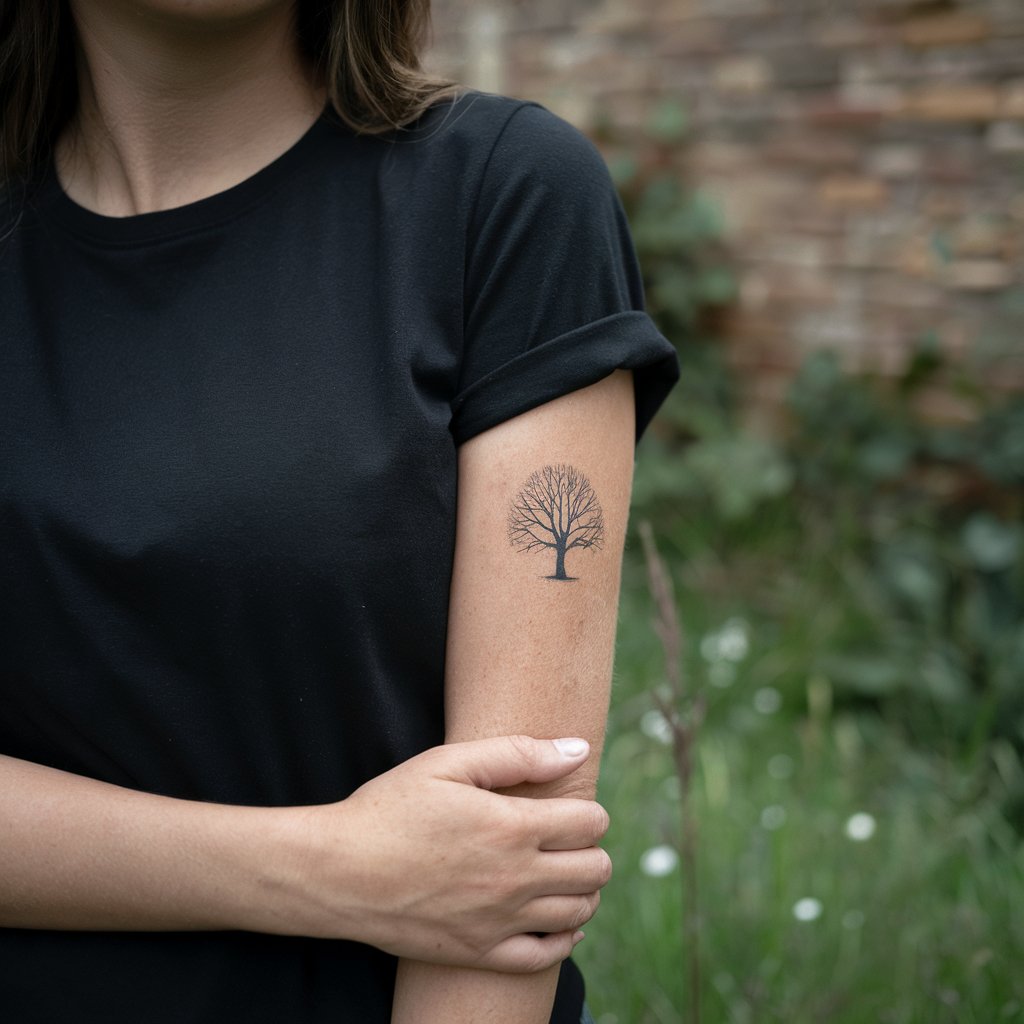 Tatuagem para braço de árvore venenosa pequena