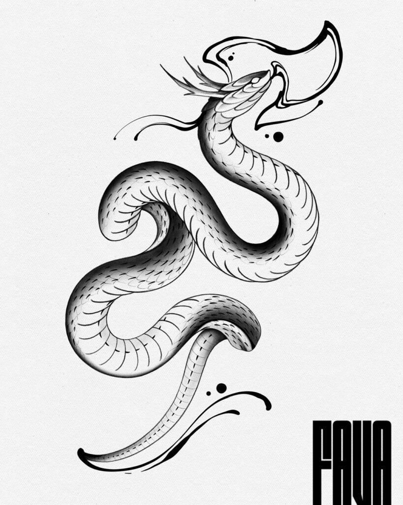 Disegno del tatuaggio del serpente