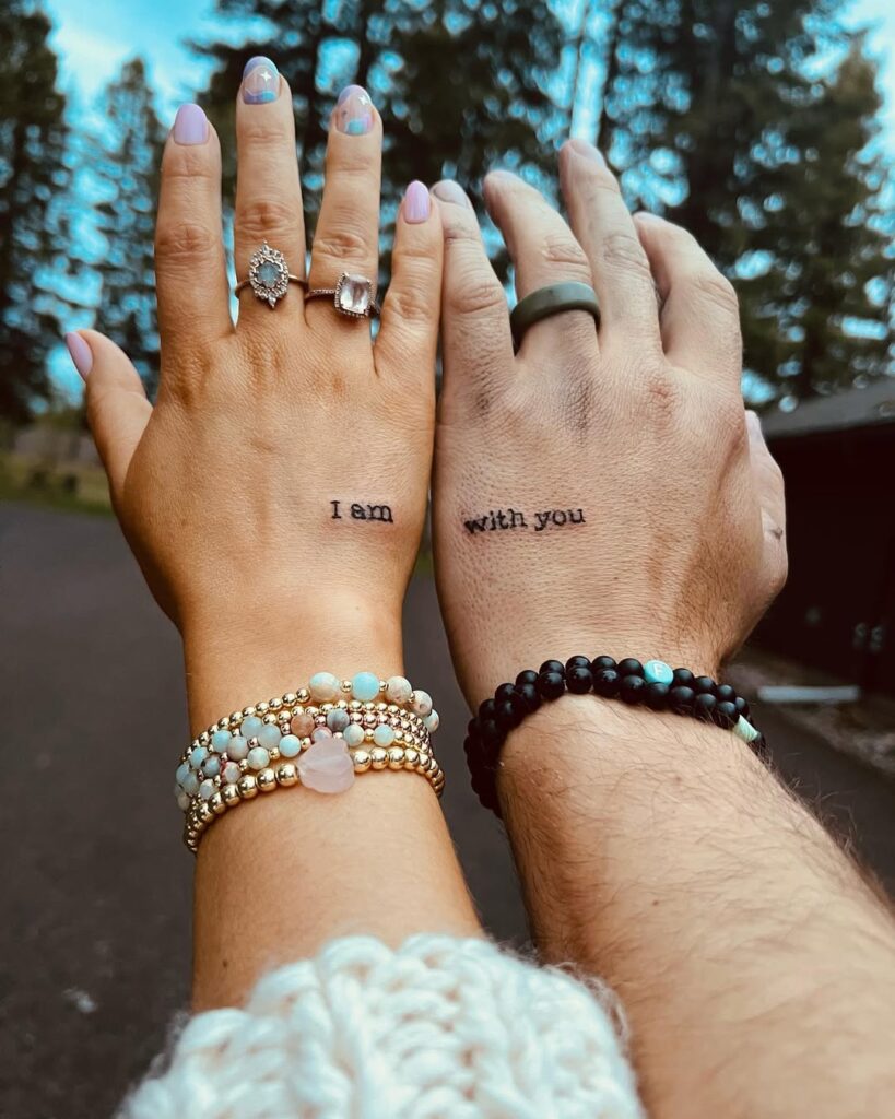 Split Quote Couple Tattoo