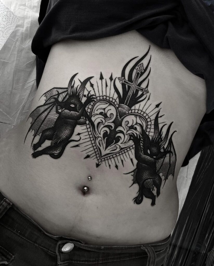 Stomach Demon Tattoo