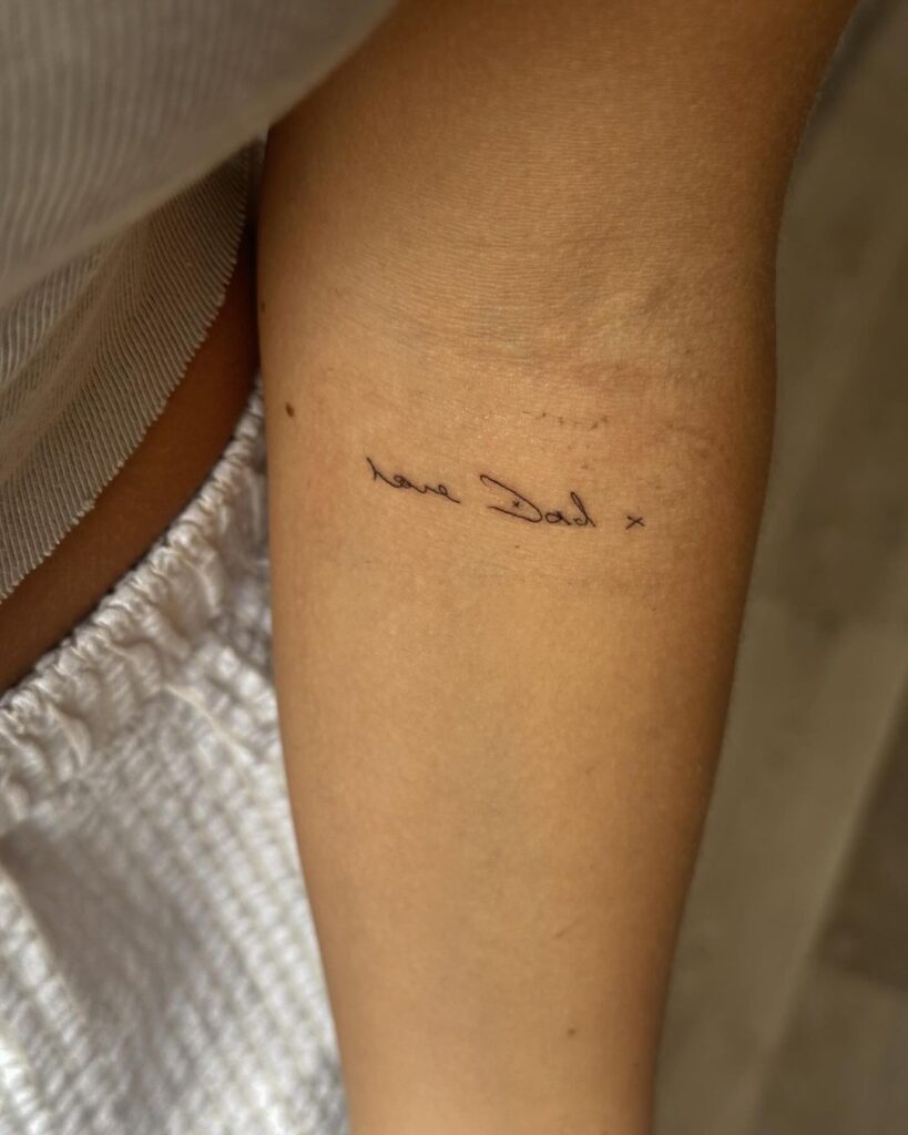 Tattoo Of A Note From Dad