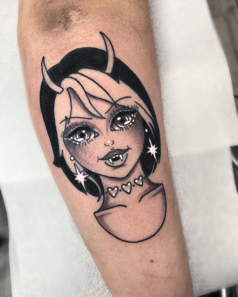 Vampire Girl Flash Tattoo