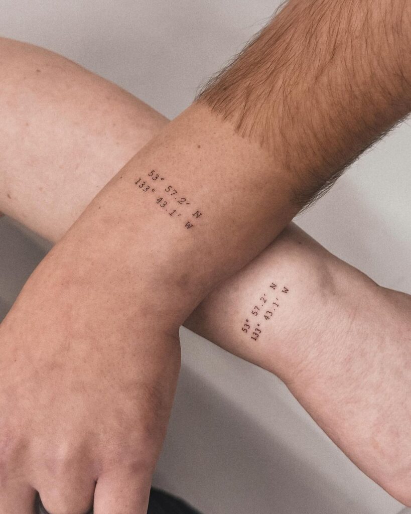 Wedding Coordinates Tattoo