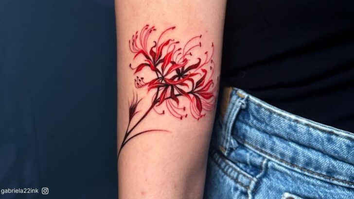 20 Red Spider Lily Tattoos That Are Too Beautiful Not To Get Inked