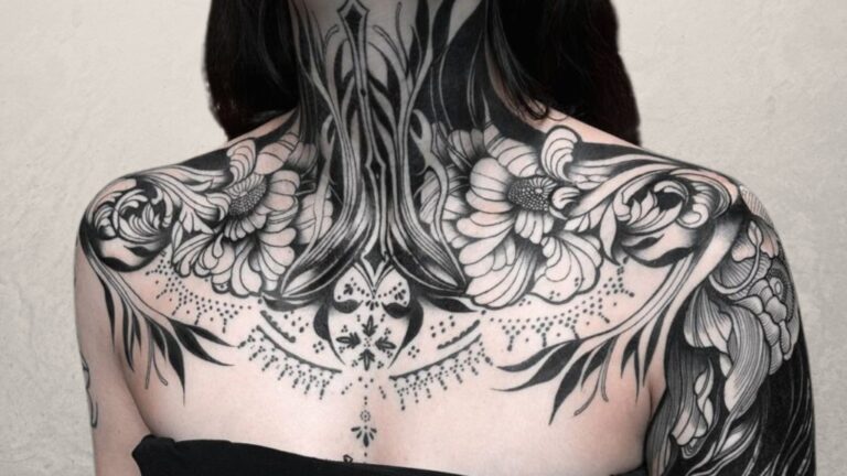 chest neck tattoo