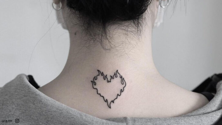 23 Fire Heart Tattoos That Are So Cool, You’ll Want One ASAP