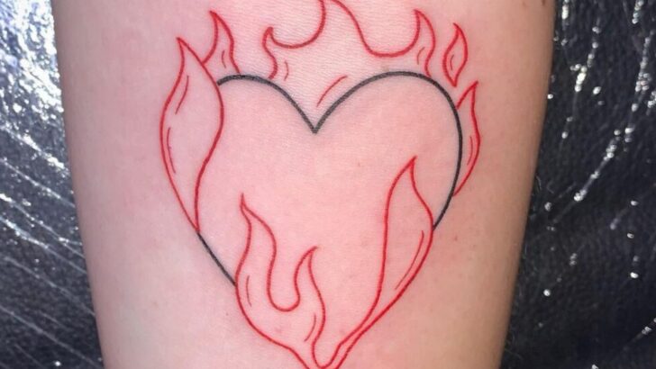 25 Fire Heart Tattoos That Are So Cool, You’ll Get One Immediately