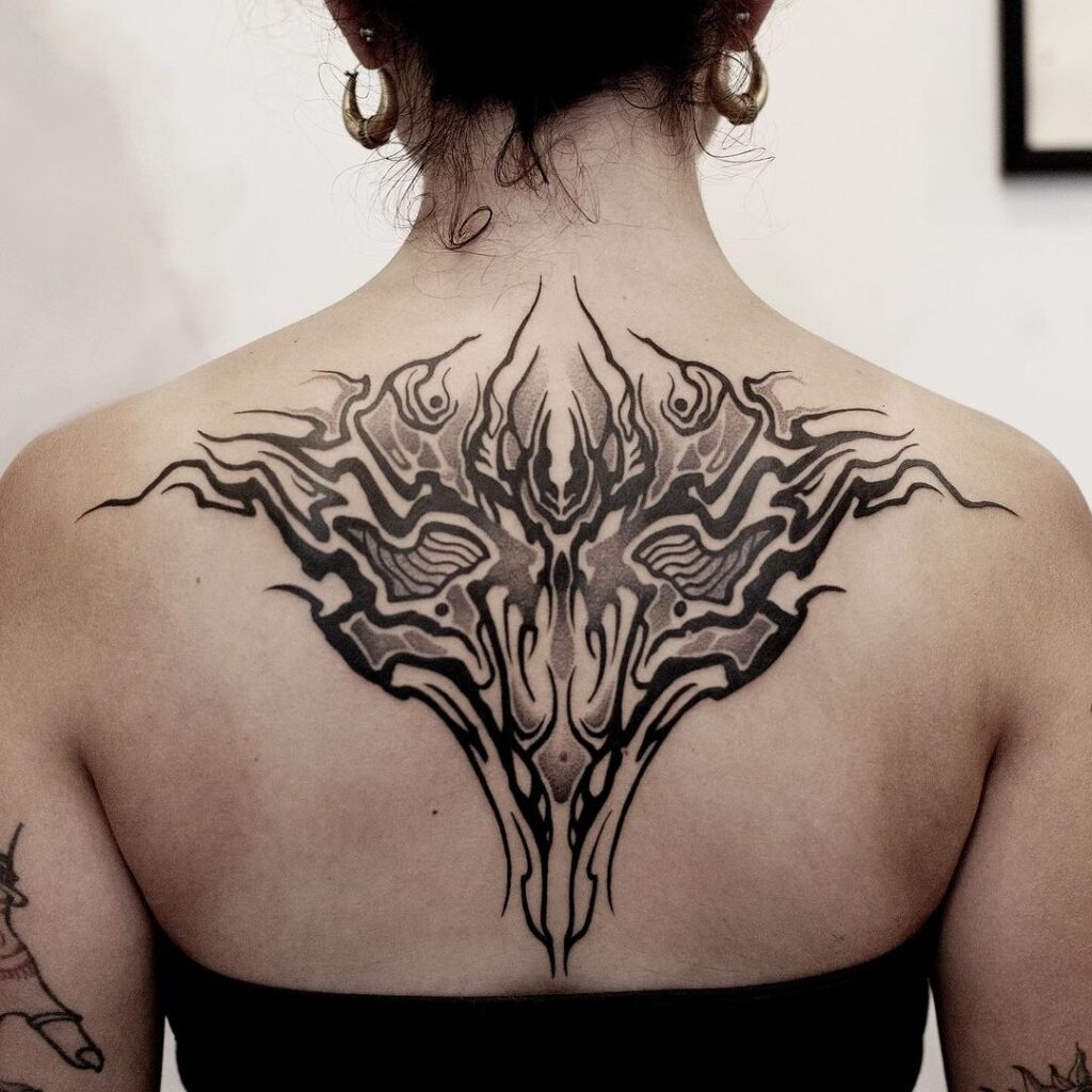 Abstract Back Tattoo