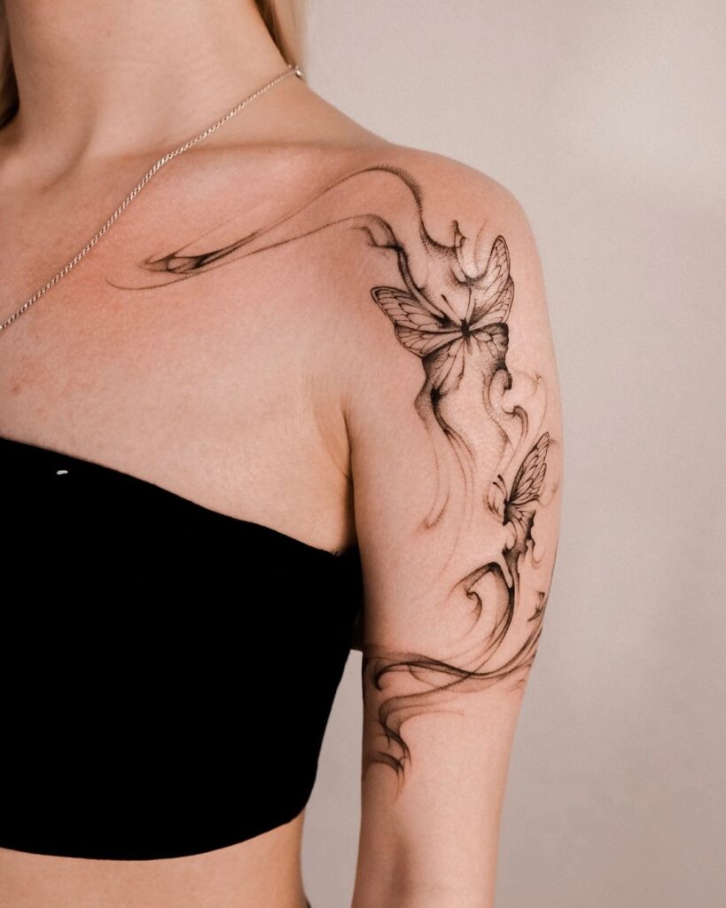 Abstract Butterflies Tattoo