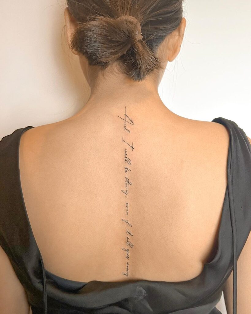 Aesthetic Spine Quote Tattoo