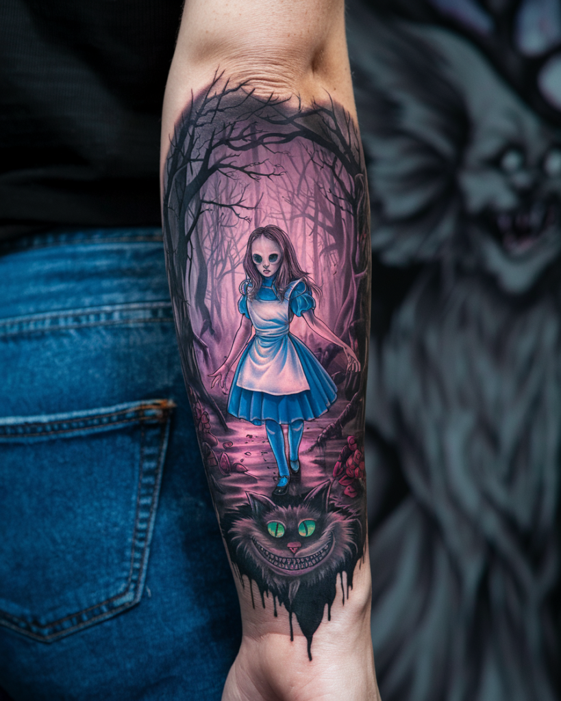 Tatuaggio di Alice nel paese delle meraviglie