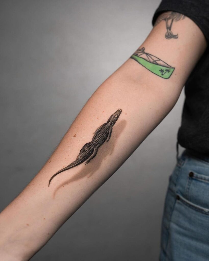 Alligator 3D Tattoo