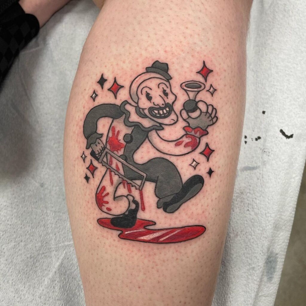 Tatuagem estilo cartoon do palhaço Art